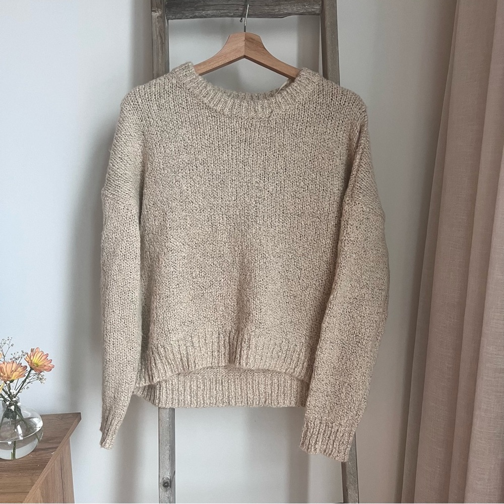 ICHI Knit Sweater in Cream/Beige